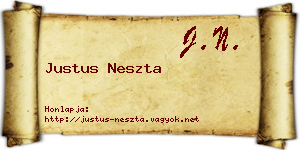 Justus Neszta névjegykártya